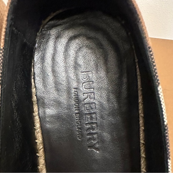 BURBERRY BIRCH BROWN CHECK ESPADRILLES FLAT CASUAL SHOES 41/US 10 - Picture 8 of 15